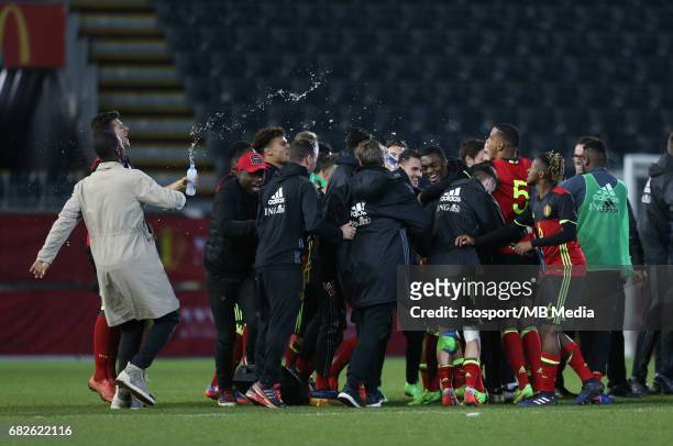 Leuven, Belgium / Uefa U21 Euro 2019 Qualifying : Belgium vs Malta / Vreugde Joie Celebration - Picture by Vincent Van Doornick / Isosport