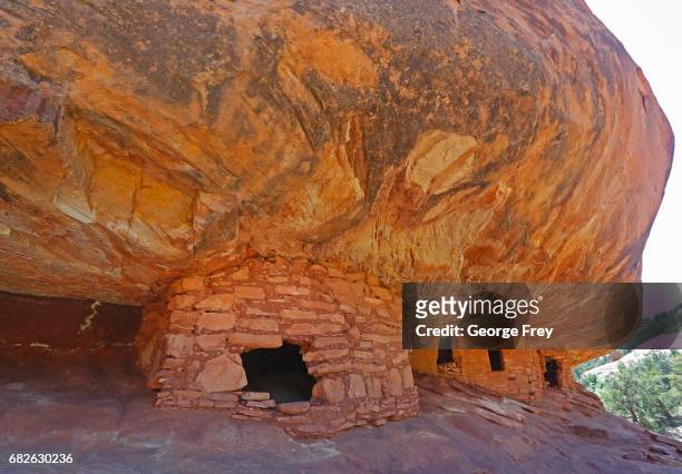 Ancient granaries, part of the House on Fire ruins are shown here in the South Fork of Mule Canyon in the Bears Ears National Monument on May 12,...