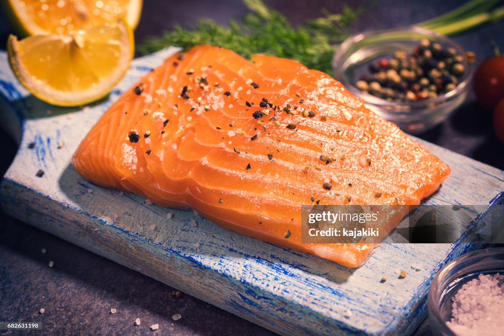 Preparing Salmon Fillet With Fresh Herbs