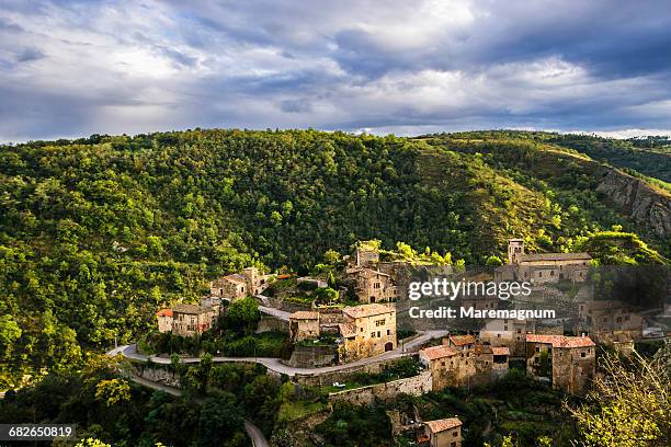 view of the village - auvergne rhône alpes stock pictures, royalty-free photos & images