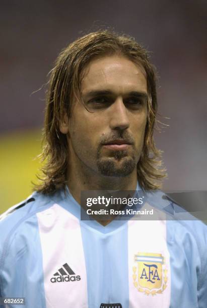 Portrait of Gabriel Batistuta of Argentina before the FIFA World Cup Finals 2002 Group F match between England and Argentina played at the Sapporo...