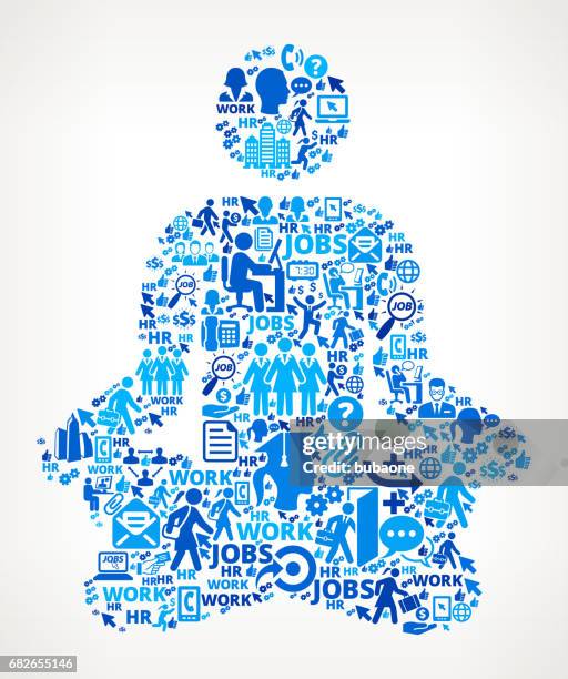meditation work and employment corporate icon background - corporate wellness program stock illustrations
