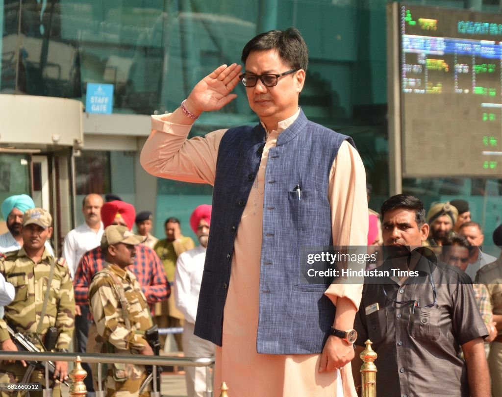 Union Minister Kiren Rijiju Unfurls 107-Foot Tall Tricolour At Attari-Wagah Border