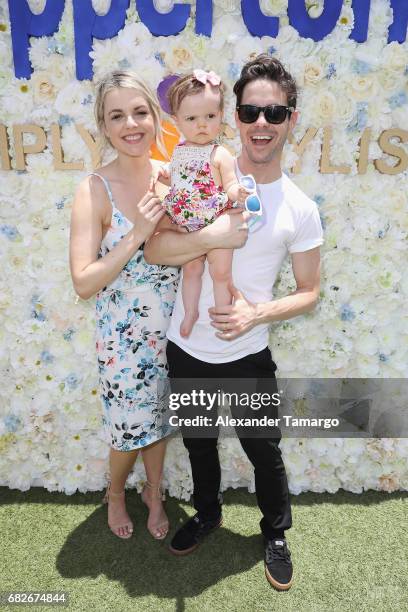 Ali Fedotowsky, Molly Manno and Kevin Manno attend Simply Stylist Miami Pop-Up with Coppertone at Eden Roc Hotel on May 13, 2017 in Miami Beach,...