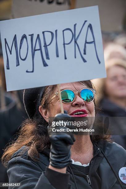 October 24th 2016: Women and men gathered to demonstrate before the parliament building in Warsaw against a proposed law to render illegal the right...