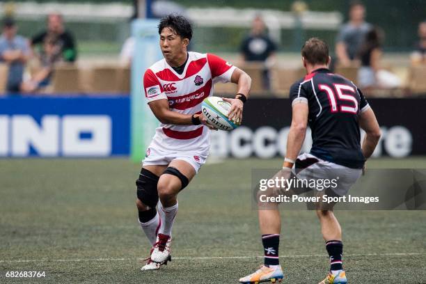 Yoshitaka Tokunaga of Japan in action during the Asia Rugby Championship 2017 match between Hong Kong and Japan on May 13, 2017 in Hong Kong, Hong...