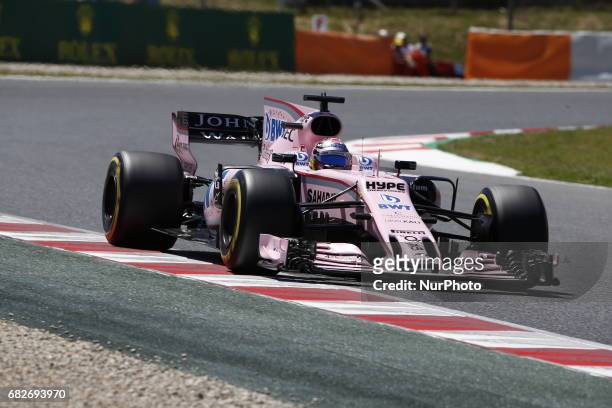Sergio Checo Perez, team Force India during the Formula One Qualifying GP of Spain 2017 celebrated at Circuit Barcelona Catalunuya on 13th May 2017...
