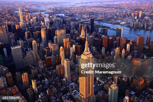 Manhattan from above by helicopter Manhattan from above by helicopter