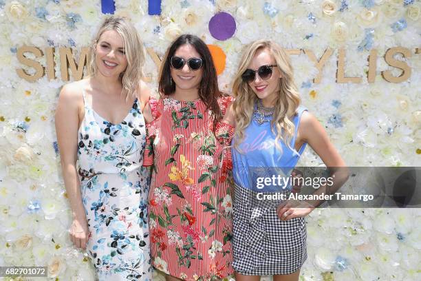 Ali Fedotowsky, Mariam Quadri and Nastia Liukin attend Simply Stylist Miami Pop-Up with Coppertone at Eden Roc Hotel on May 13, 2017 in Miami Beach,...