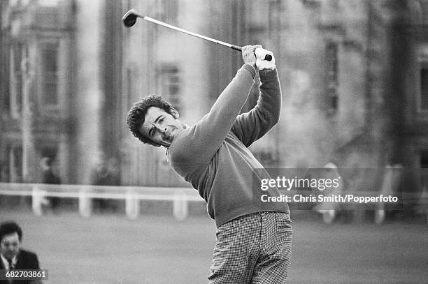 English golfer Tony Jacklin pictured in action to finish in joint third place in the 1970 Open Championship at the Old Course in St Andrews, Scotland...