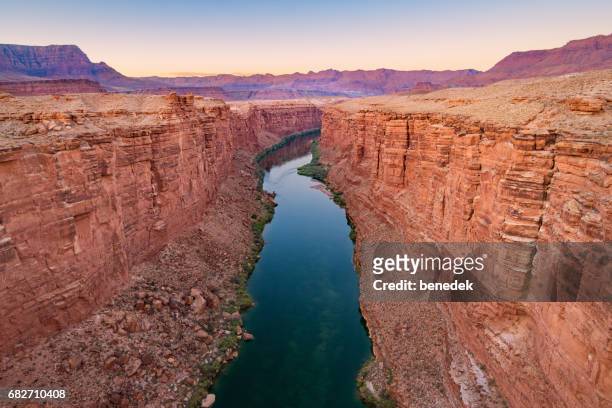 marble canyon und colorado river in arizona usa - fluss colorado river stock-fotos und bilder