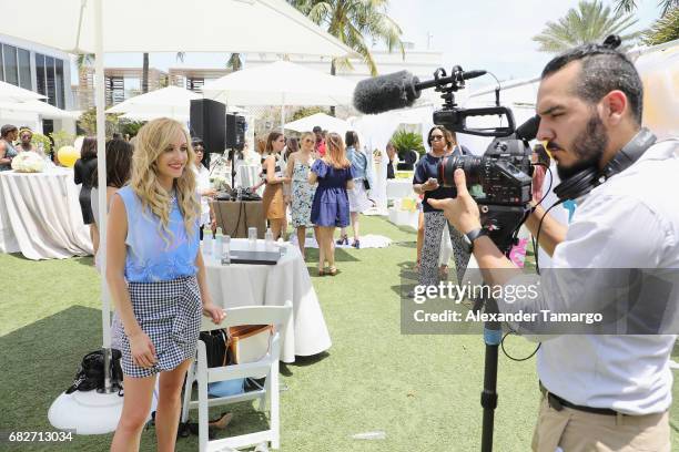 Nastia Liukin attends Simply Stylist Miami Pop-Up with Coppertone at Eden Roc Hotel on May 13, 2017 in Miami Beach, Florida.