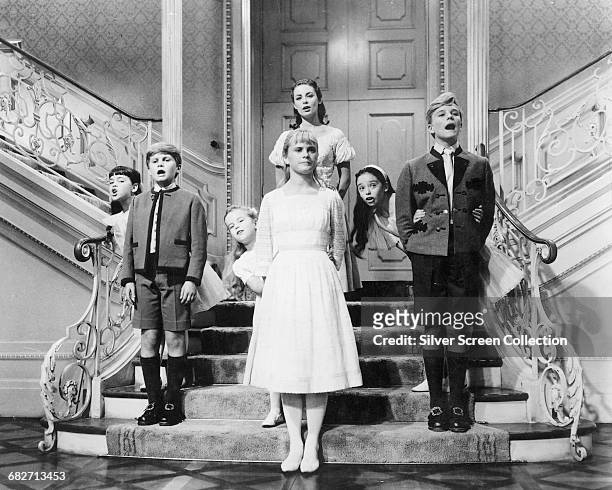 The von Trapp children perform the song 'So Long, Farewell' in a scene from the musical film 'The Sound of Music', 1965.