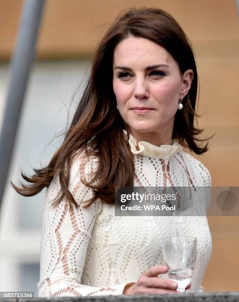 Catherine, Duchess of Cambridge as they host a tea party in the grounds of Buckingham Palace to honour the children of those who have died serving in...