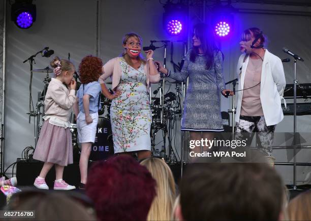 General view of entertainment in the grounds of Buckingham Palace to honour the children of those who have died serving in the armed forces on May...