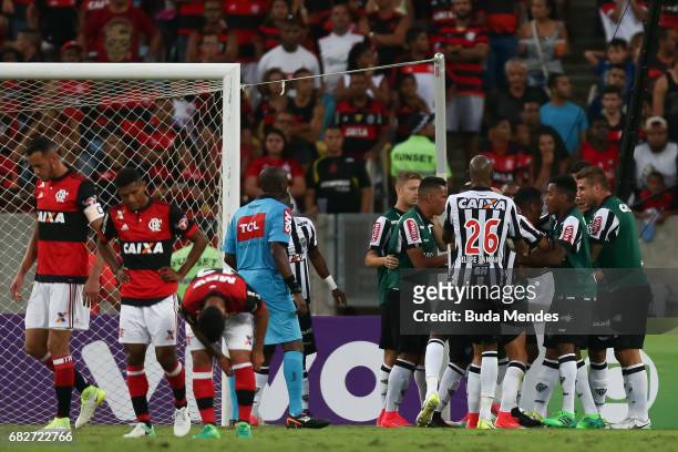 Players of Atletico MG celebrate a scored goal during a match between Flamengo and Atletico MG part of Brasileirao Series A 2017 at Maracana Stadium...