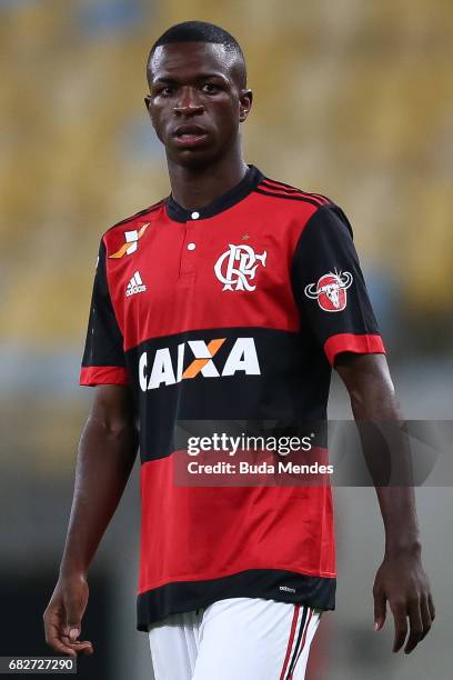 Vinicius Jr. Of Flamengo in action during a match between Flamengo and Atletico MG part of Brasileirao Series A 2017 at Maracana Stadium on May 13,...