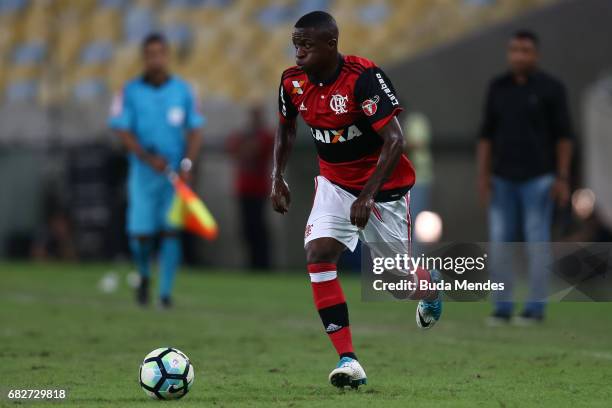 Vinicius Jr. Of Flamengo in action during a match between Flamengo and Atletico MG part of Brasileirao Series A 2017 at Maracana Stadium on May 13,...