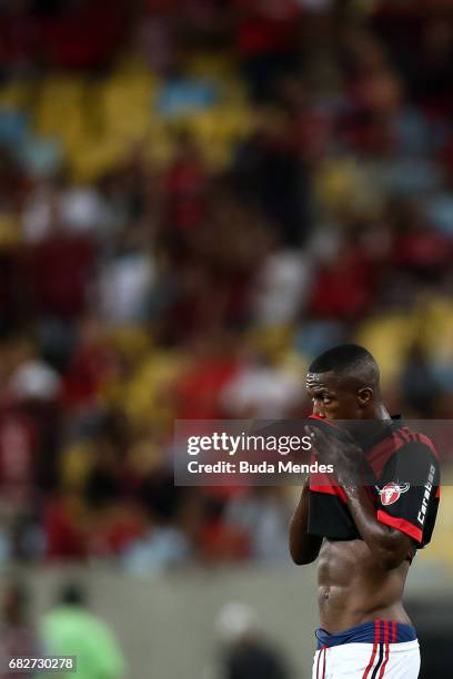 Vinicius Jr. Of Flamengo reacts after a match between Flamengo and Atletico MG part of Brasileirao Series A 2017 at Maracana Stadium on May 13, 2017...