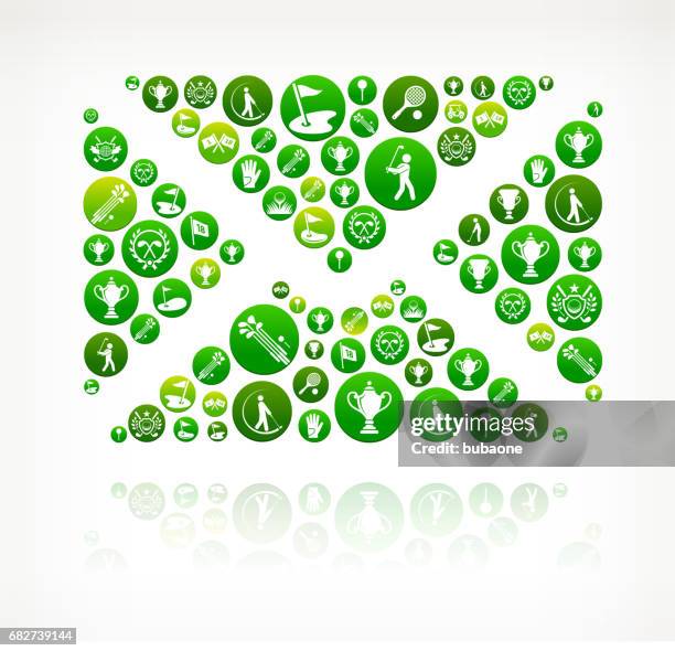 letter golf and golfing green vector button pattern - post workout stock illustrations