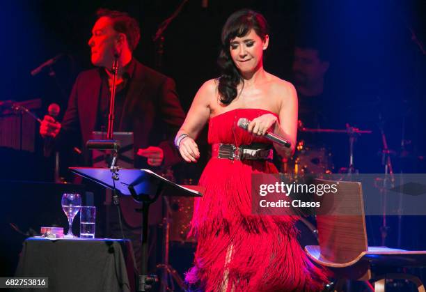 Mexican singer Susana Zabaleta performs during a show at Lunario del Auditorio Nacional on April 29, 2017 in Mexico City, Mexico.