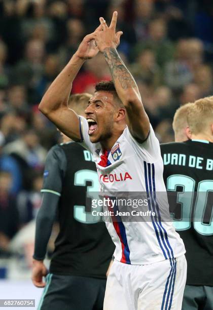 Corentin Tolisso of Lyon reacts during the UEFA Europa League, semi final second leg match between Olympique Lyonnais and Ajax Amsterdam at Parc OL...