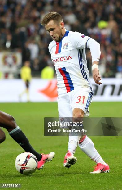 Maciej Rybus of Lyon during the UEFA Europa League, semi final second leg match between Olympique Lyonnais and Ajax Amsterdam at Parc OL on May 11,...