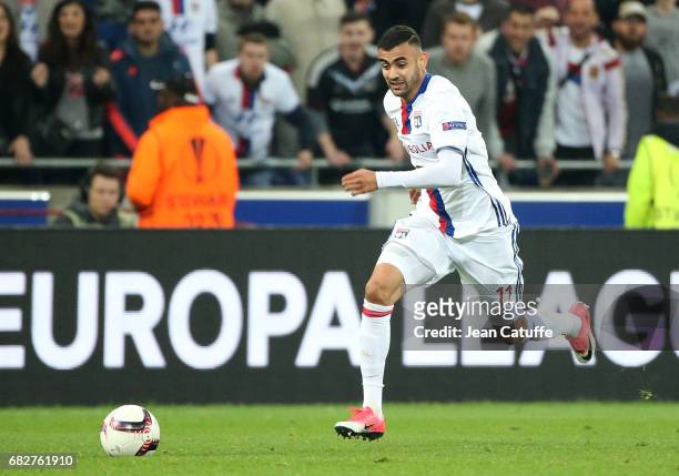 Rachid Ghezzal of Lyon during the UEFA Europa League, semi final second leg match between Olympique Lyonnais and Ajax Amsterdam at Parc OL on May 11,...