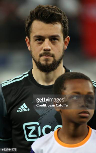 Amin Younes of Ajax Amsterdam looks on before the UEFA Europa League, semi final second leg match between Olympique Lyonnais and Ajax Amsterdam at...