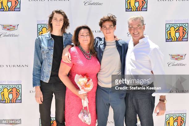 Dylan Brosnan, Pierce Brosnan, Keely Shaye Smith and Paris Brosnan attend Cindy Crawford and Kaia Gerber host Best Buddies Mother's Day Brunch in...