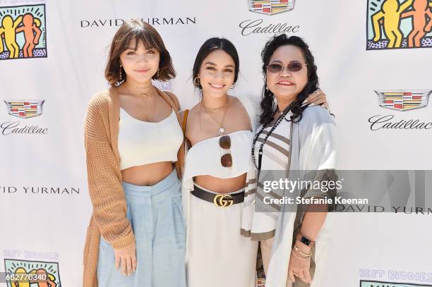 Stella Hudgens, Vanessa Hudgens and Gina Guangco attend Cindy Crawford and Kaia Gerber host Best Buddies Mother's Day Brunch in Malibu, CA sponsored...