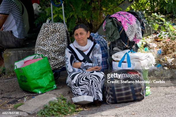 The Roma, left homeless, went to the social policies department to find a solution. Eviction the Roma camp behind Val D'Ala railway station, Monte...