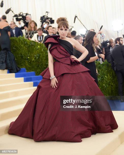 Lena Dunham attends the "Rei Kawakubo/Comme des Garcons: Art Of The In-Between" Costume Institute Gala at Metropolitan Museum of Art on May 1, 2017...