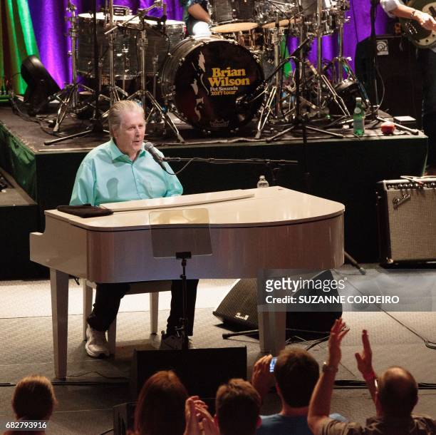 Brian Wilson, leader and co-founder of the rock band the Beach Boys, performs on the Pet Sounds: The Final Performances Tour at ACL Live on May 13,...