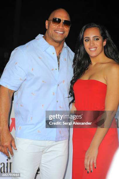 Actor Dwayne 'The Rock' Johnson and his daughter Simone Alexandra Johnson attend Paramount Pictures' World Premiere of 'Baywatch' on Miami Beach,...