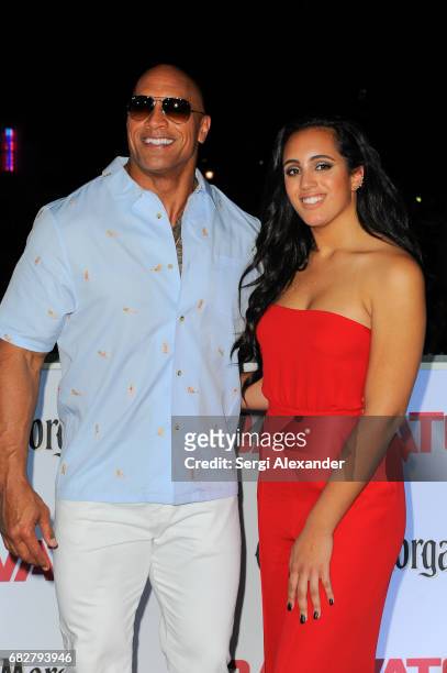 Actor Dwayne 'The Rock' Johnson and his daughter Simone Alexandra Johnson attend Paramount Pictures' World Premiere of 'Baywatch' on Miami Beach,...