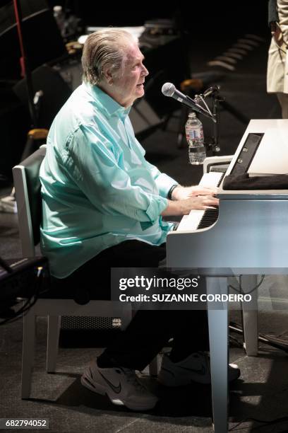 Brian Wilson, leader and co-founder of the rock band the Beach Boys, performs on the Pet Sounds: The Final Performances Tour at ACL Live on May 13,...