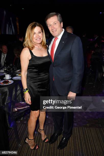 Barbara Hackett and Mayor John Tory attend Laughter Is The Best Medicine III Gala at Beanfield Centre, Exhibition Place on May 13, 2017 in Toronto,...