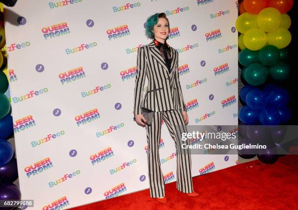 Actress Evan Rachel Wood attends Buzzfeed hosts the 1st Inaugural Queer Prom for LGBT Youth in Los Angeles at Siren Studios on May 13, 2017 in...