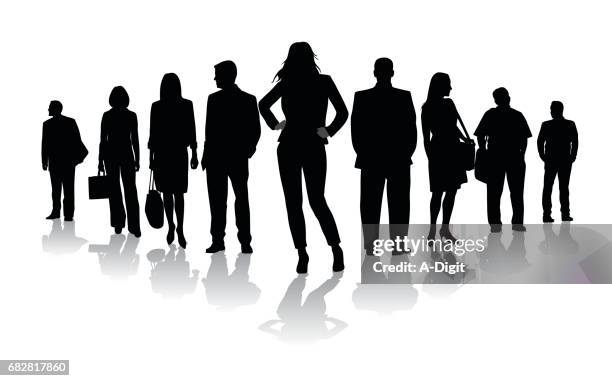 mündige haltung masse - business people portrait stock-grafiken, -clipart, -cartoons und -symbole