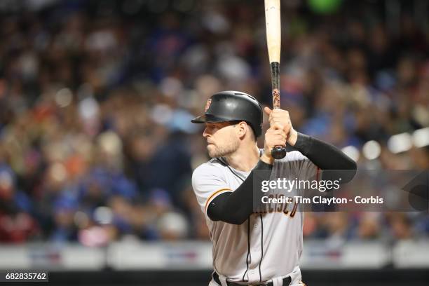 May 9: Conor Gillaspie of the San Francisco Giants batting during the San Francisco Giants Vs New York Mets regular season MLB game at Citi Field on...