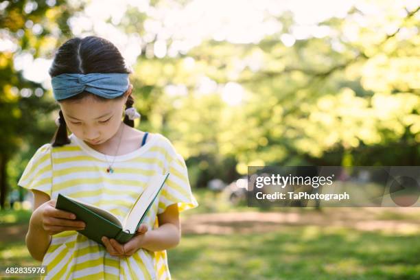 reading a book in the park in the soft light of the afternoon - time life authors stock pictures, royalty-free photos & images