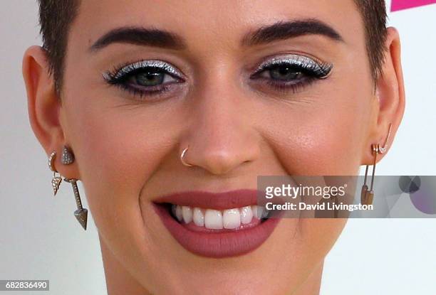 Singer Katy Perry, earring & nose ring detail, attends 102.7 KIIS FM's 2017 Wango Tango at StubHub Center on May 13, 2017 in Carson, California.