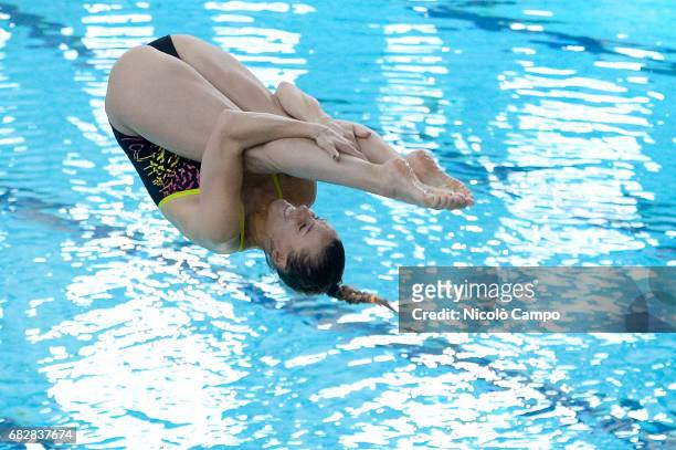 Tania Cagnotto competes in Women's 1m springboard qualifying round during the 2017 Indoor Diving Italian Championships. Tania Cagnotto announced that...
