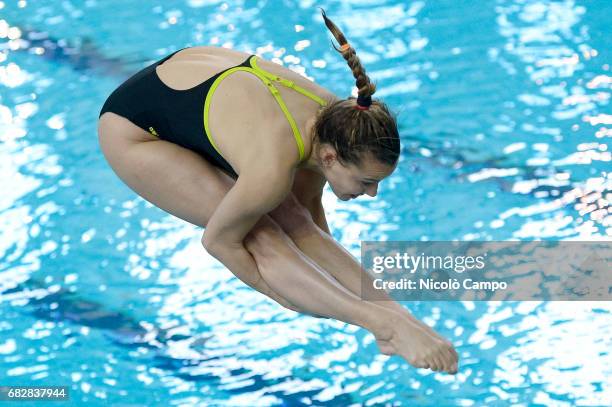 Tania Cagnotto competes in Women's 1m springboard qualifying round during the 2017 Indoor Diving Italian Championships. Tania Cagnotto announced that...