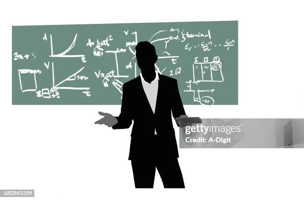 chalkboard lectures - gray shirt mockup stock illustrations