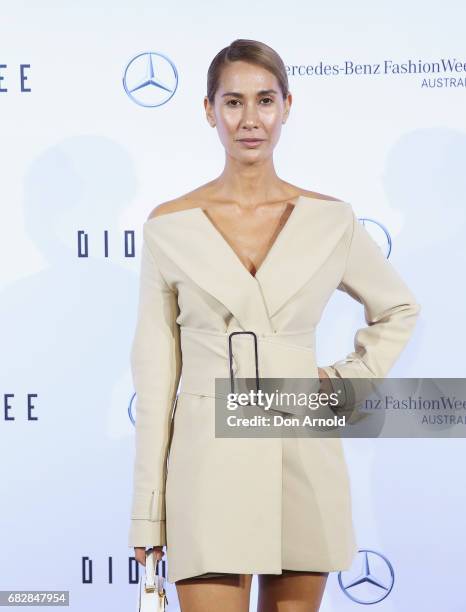 Lindy Klim arrives ahead of the Mercedes-Benz Presents Dion Lee show at Mercedes-Benz Fashion Week Resort 18 Collections at the Sydney Opera House on...