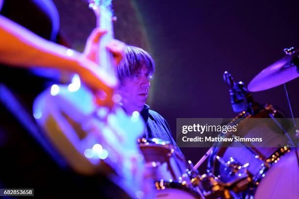 Steve Shelley perform onstage with Thurston Moore at Teragram Ballroom on May 13, 2017 in Los Angeles, California.