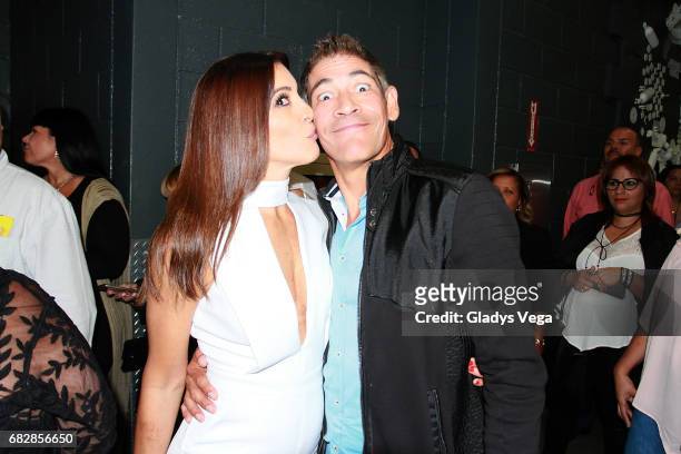 Johnny Lozada and his wife Sandy Melendez attend to Ednita Nazario Concert " Una Vida" tour at Coliseo Jose M. Agrelot on May 13, 2017 in San Juan,...