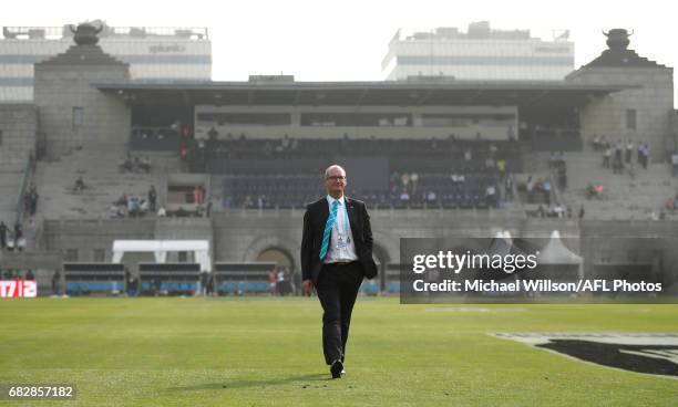 David Koch, Chairman of the Power looks on during the 2017 AFL round 08 match between the Gold Coast Suns and Port Adelaide Power at Jiangwan Sports...